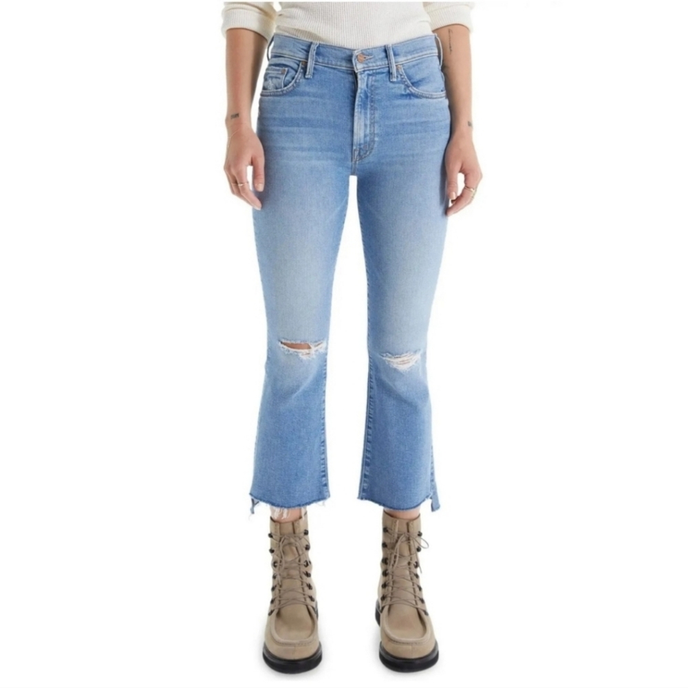 MOTHER | The Insider Crop Step Fray Hem Jeans in Thrilling Shots Size 26
